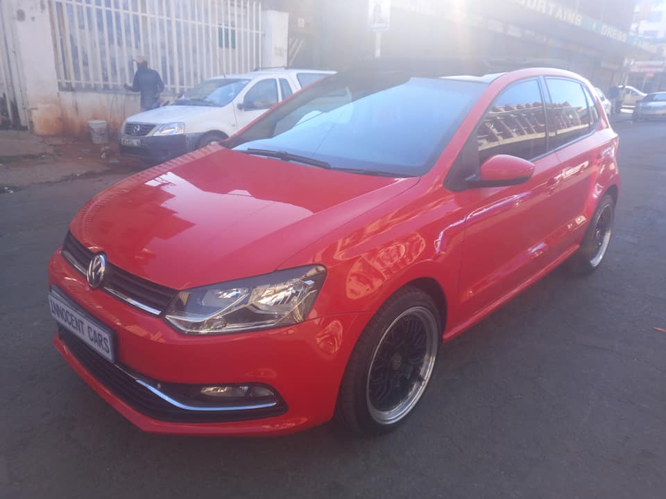 VW POLO TSI 1.2 HIGHLINE PETROL, AUTOMATIC TRANSMISSION, RED COLOUR, MILEAGE