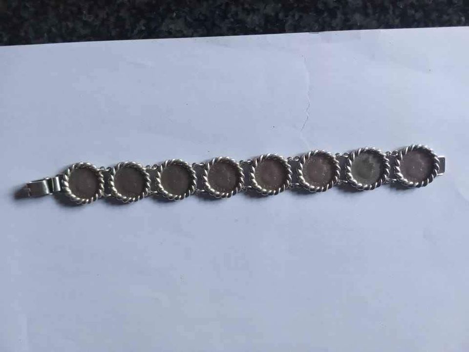 Genuine Silver antique Ticket bracelet and silver chains Genuine Silver antique Ticket bracelet and silver chains
