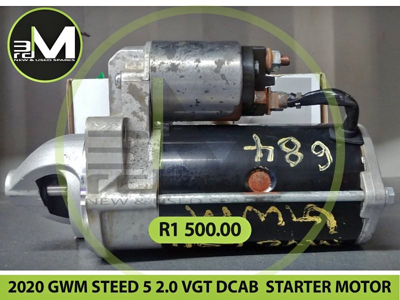 2020 GWM STEED 5-2.0 VGT DCAB R STARTER MOTOR - MV0684 - Private Seller 2020 GWM STEED 5-2.0 VGT DCAB R STARTER MOTOR - MV0684 - Private Seller