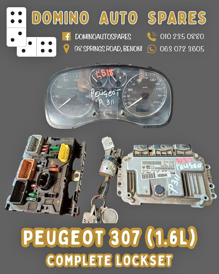 Peugeot 307 LOCKSET (ECU,KEY CLUSTER )For Sale. Peugeot 307 LOCKSET (ECU,KEY CLUSTER )For Sale.