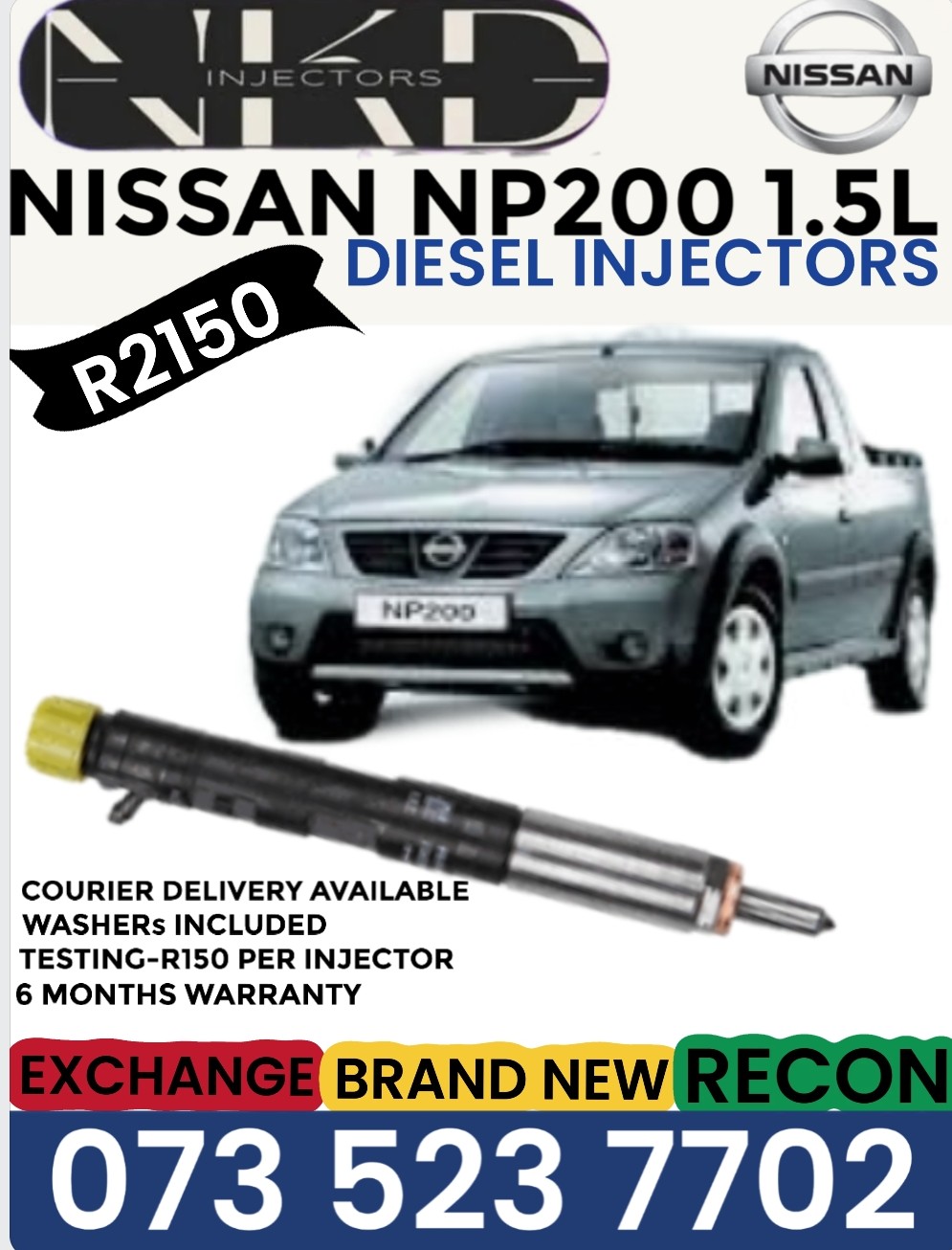 Nissan Np200 1.5L Diesel injectors - Private Seller Nissan Np200 1.5L Diesel injectors - Private Seller