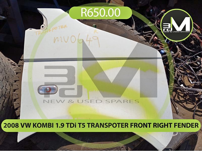 2008 VW KOMBI 1.9 TDi T5 TRANSPOTER FRONT RIGHT FENDER MV649