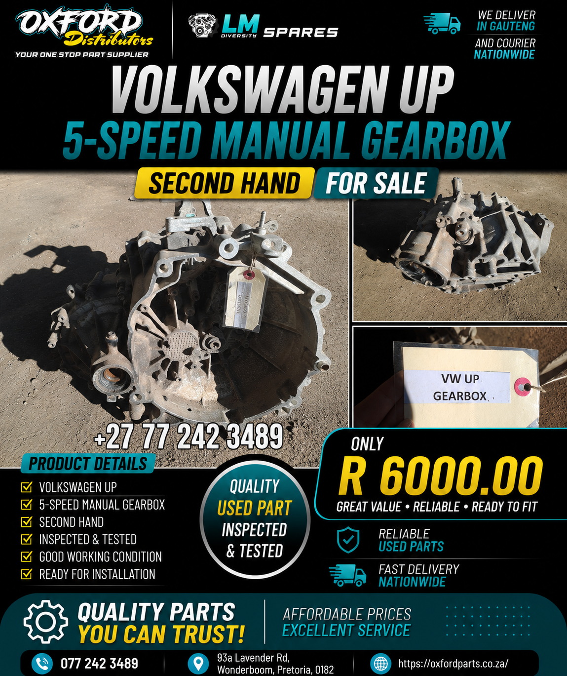 Affordable Volkswagen UP 5-Speed Gearbox For Sale South Africa - Private Seller Affordable Volkswagen UP 5-Speed Gearbox For Sale South Africa - Private Seller