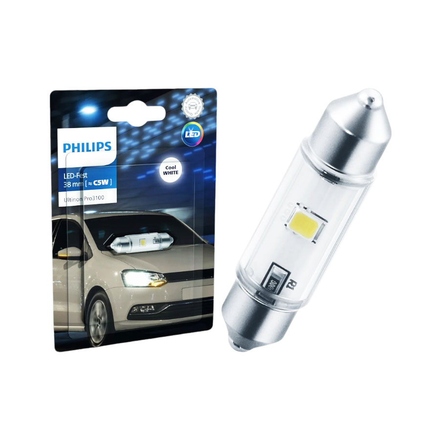 Philips Ultinon Pro3100 SI Festoon 38mm 12v 0.8w LED Cool White Bulb Philips Ultinon Pro3100 SI Festoon 38mm 12v 0.8w LED Cool White Bulb