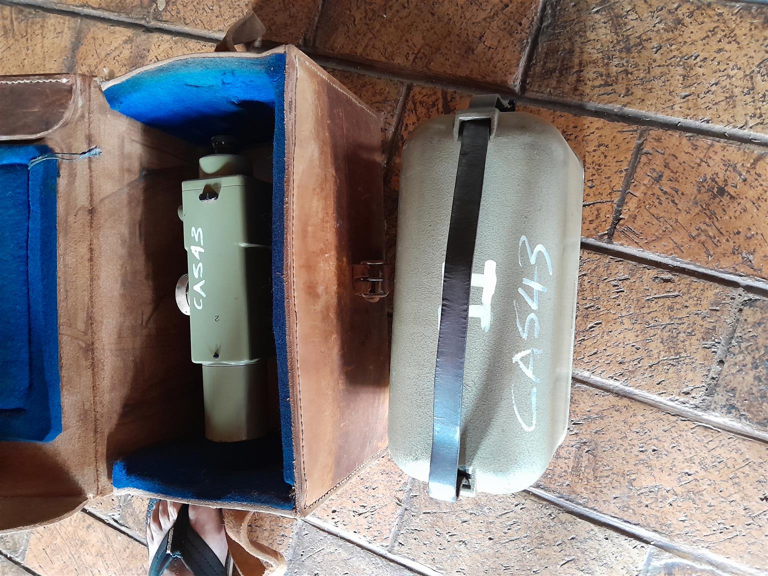 Antique Dumpie level and tripod.Original amd very neat