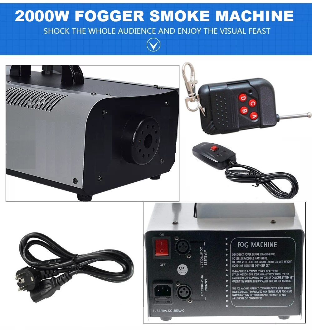Professional Smoke Fogger Machine 2000W Heavy Duty Compact and High Capacity NEW