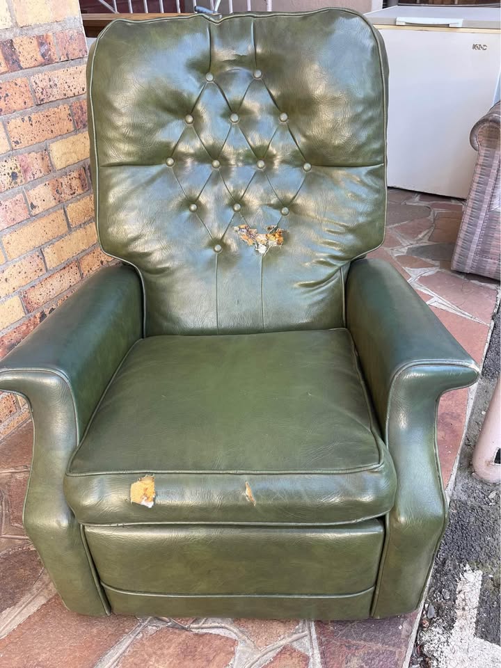Vintage green recliner chair