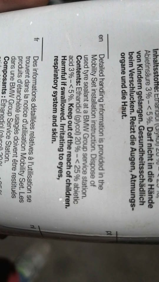 BMW tyre seal from mobility kit - Private Seller