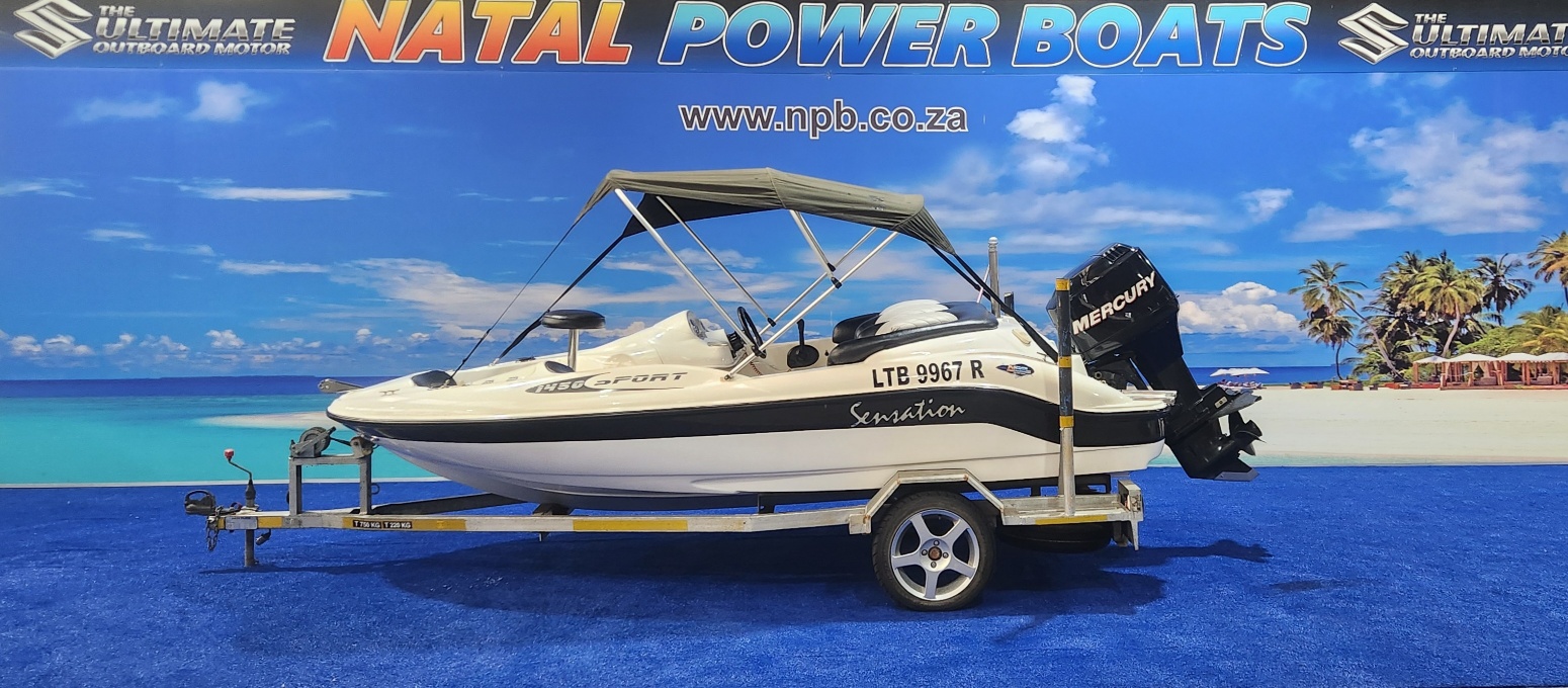 SENSATION 1450 SPORT ON TRAILER 90 HP MERCURY TRIM