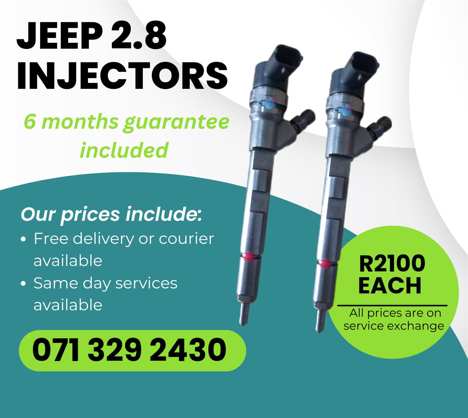 JEEP 2.8 DIESEL INJECTORS FOR SALE WITH WARRANTY - Private Seller JEEP 2.8 DIESEL INJECTORS FOR SALE WITH WARRANTY - Private Seller