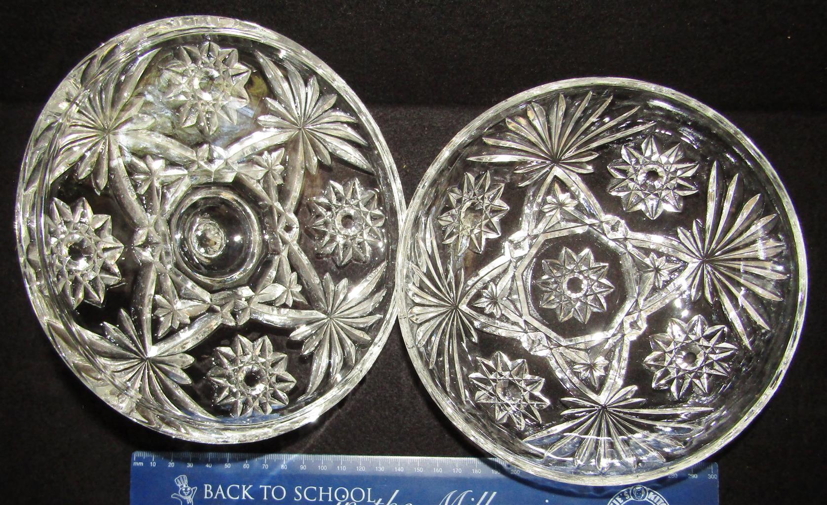 Crystal Glass Candy Bowl and Lid - d=18cm