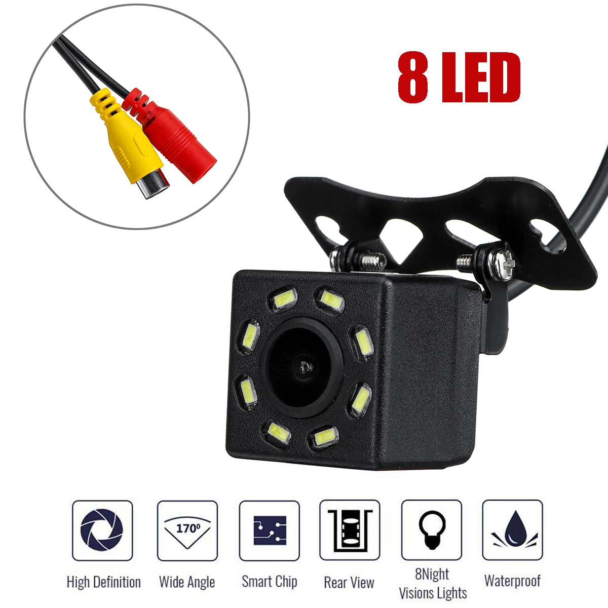 Mini Waterproof Parking Assistance 8LED Reversing Backup Camera Q-DC1. Brand New