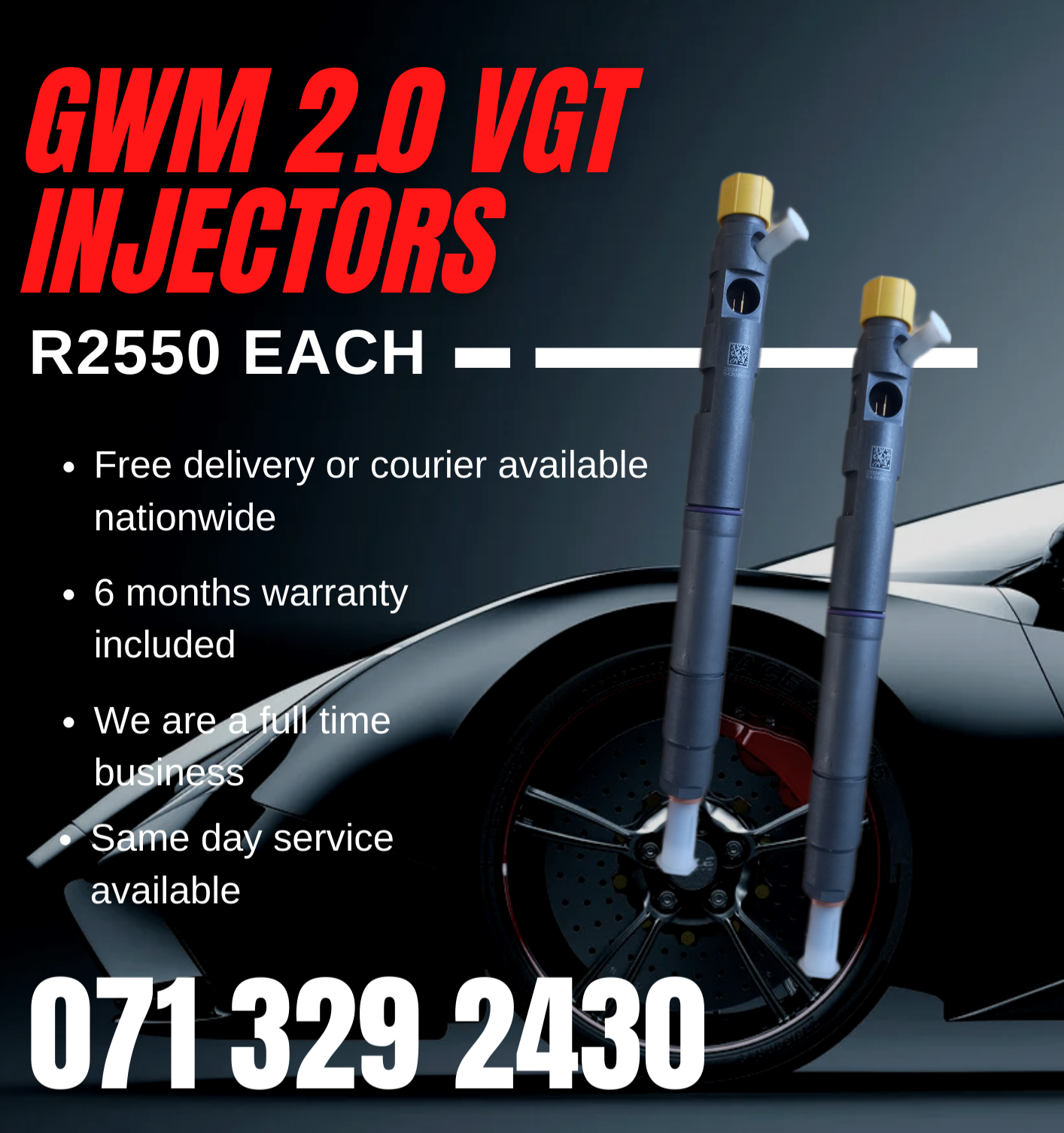 GWM 2.0 VGT INJECTORS FOR SALE WITH WARRANTY - Private Seller GWM 2.0 VGT INJECTORS FOR SALE WITH WARRANTY - Private Seller