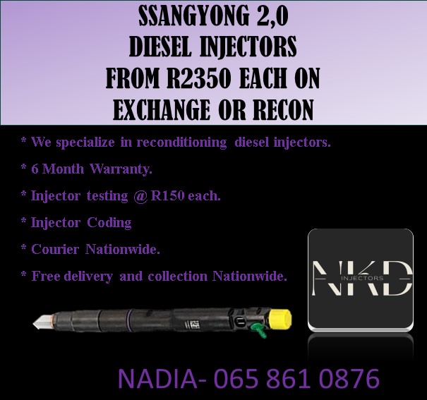 SSANGYONG DIESEL INJECTORS FOR SALE ON SERVICE EXCHANGE OR RECON - Private Seller SSANGYONG DIESEL INJECTORS FOR SALE ON SERVICE EXCHANGE OR RECON - Private Seller