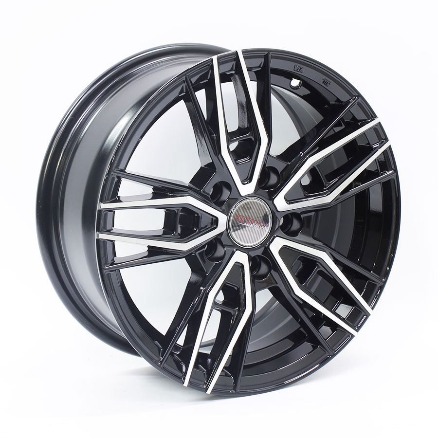 14″ A-Line Axle 4/100 Black Machine Face Alloy Wheels