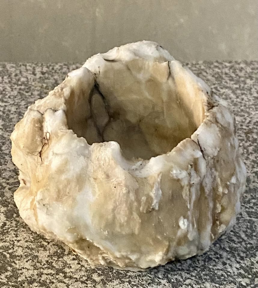 Very rare mid century hand carved Italian Alabaster ashtray