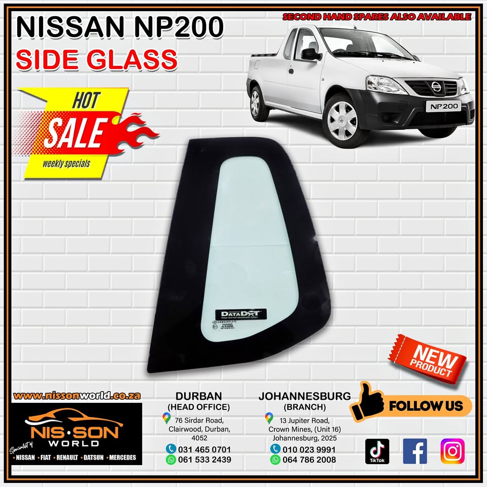 Np200 Rear Window NISSAN NP200 SIDE GLASS for sale in KwaZulu-Natal | Auto Mart