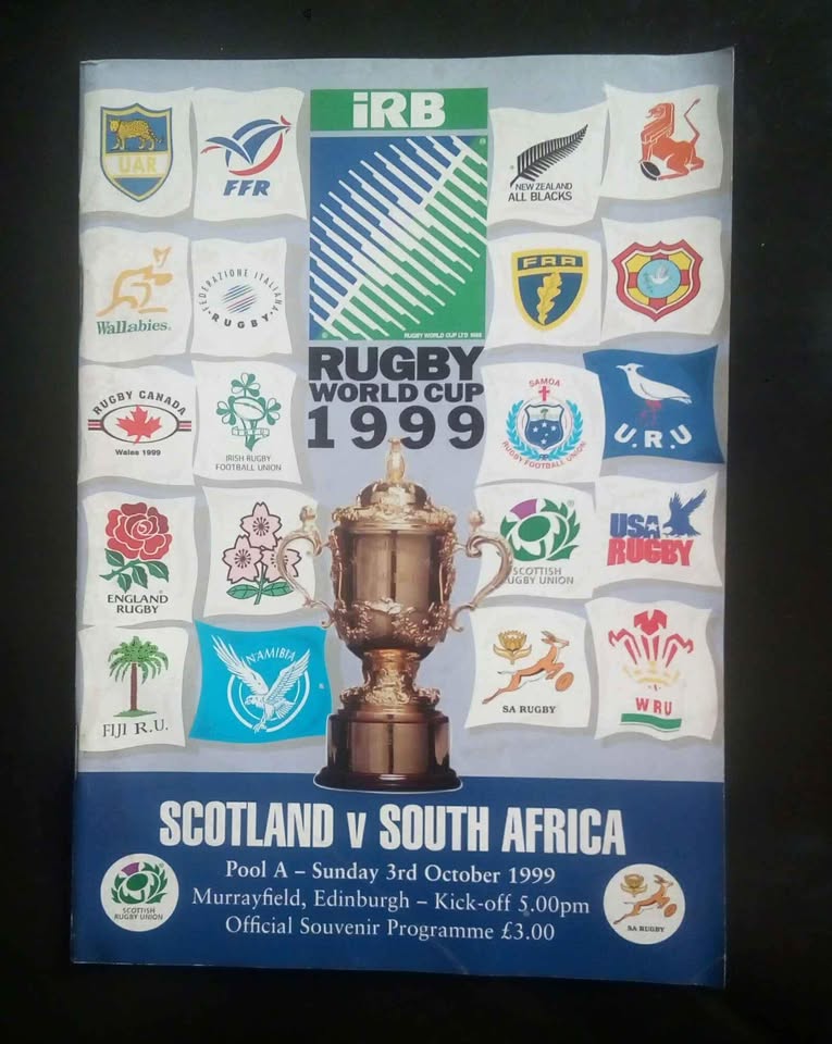 Scotland vs South Africa 1999 Rugby World Cup Group Stage Match Programme Scotland vs South Africa 1999 Rugby World Cup Group Stage Match Programme