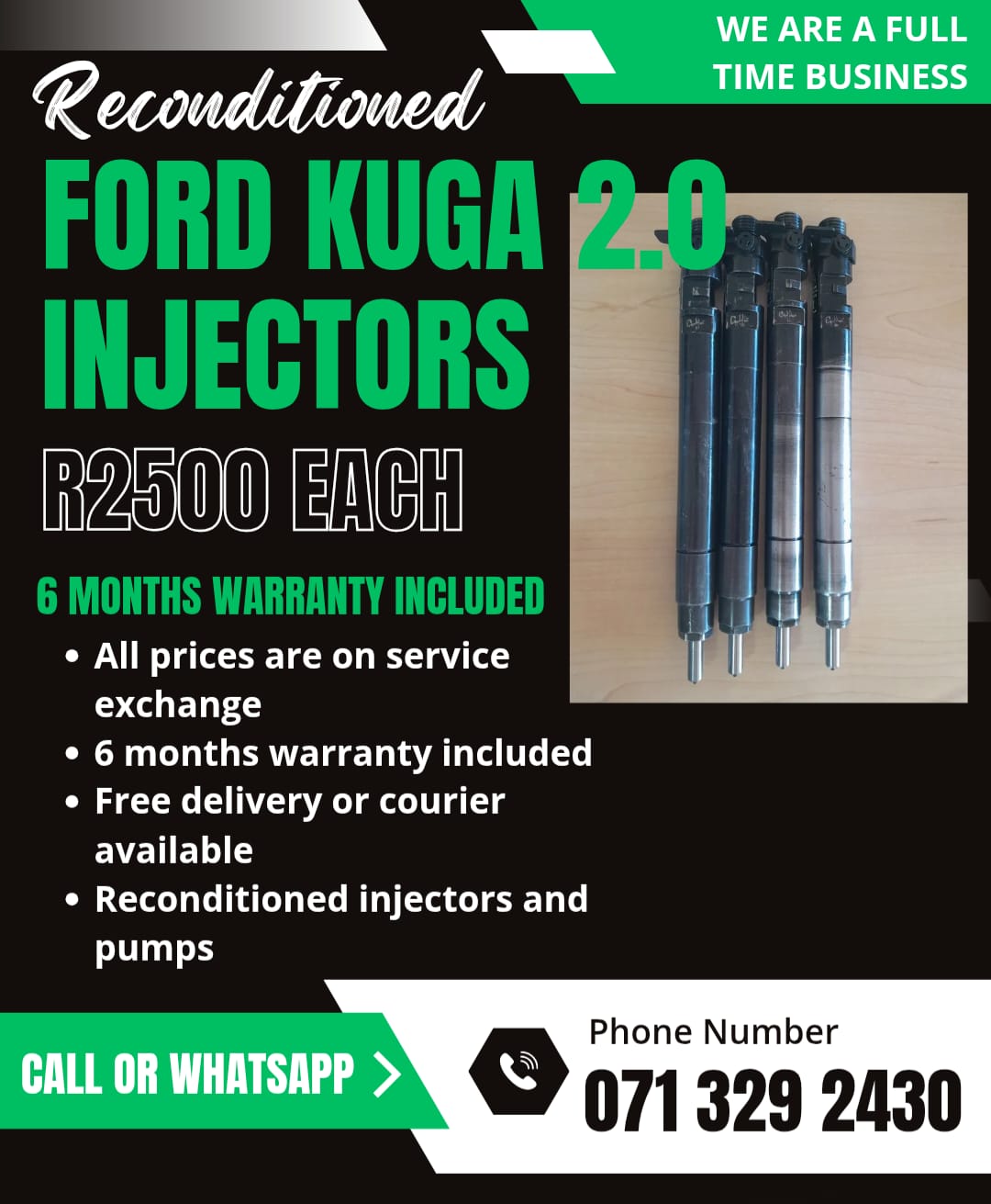 FORD KUGA 2.0 INJECTORS FOR SALE WITH WARRANTY - Private Seller FORD KUGA 2.0 INJECTORS FOR SALE WITH WARRANTY - Private Seller