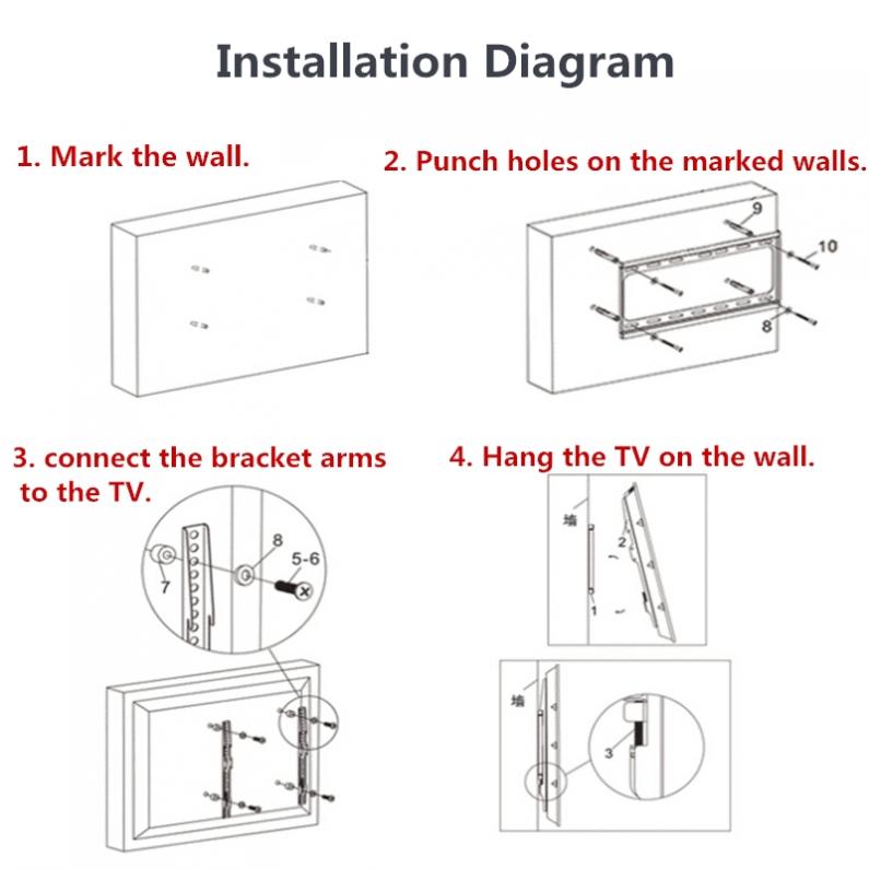 TV Wall Mount Bracket, Flat Panel TV Wall Mount Bracket 26inch to 55inch. Brand New Products.