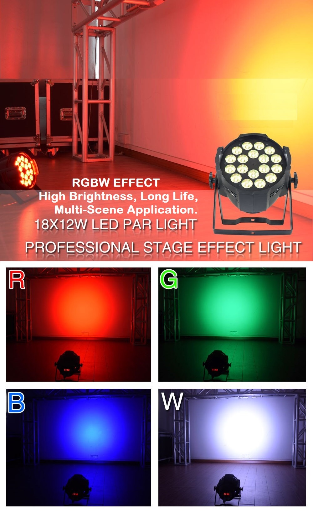 Professional Disco Stage DJ Party Wash LED Light DMX512 PARCAN 6in1 RGBWA-UV.NEW