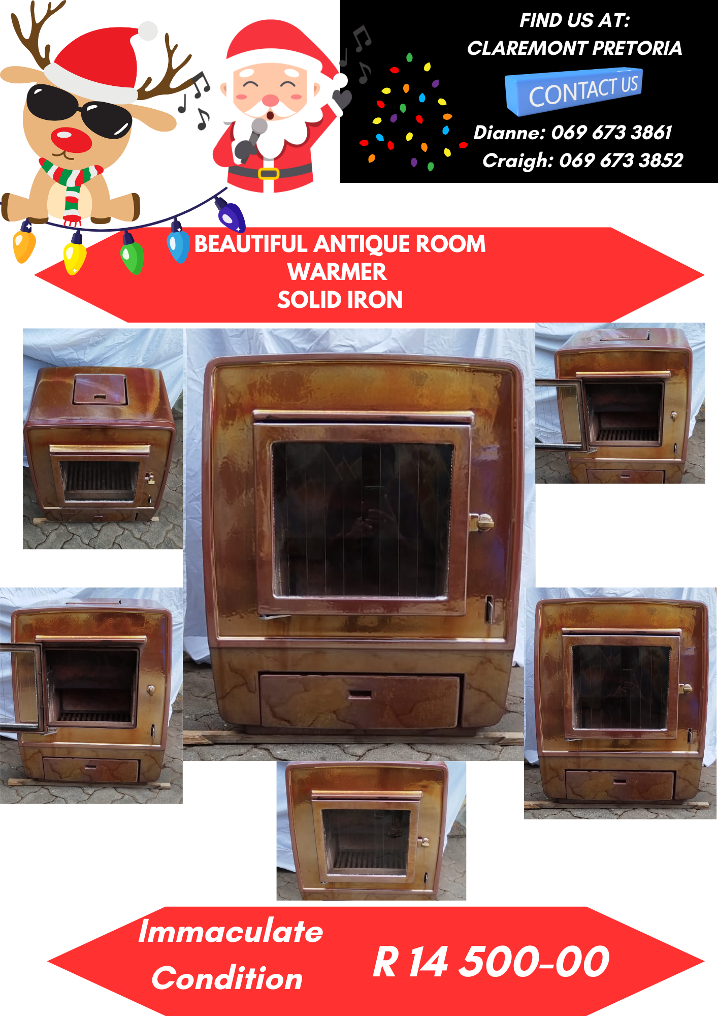 BEAUTIFUL ANTIQUE ROOM WARMER SOLID IRON BEAUTIFUL ANTIQUE ROOM WARMER SOLID IRON