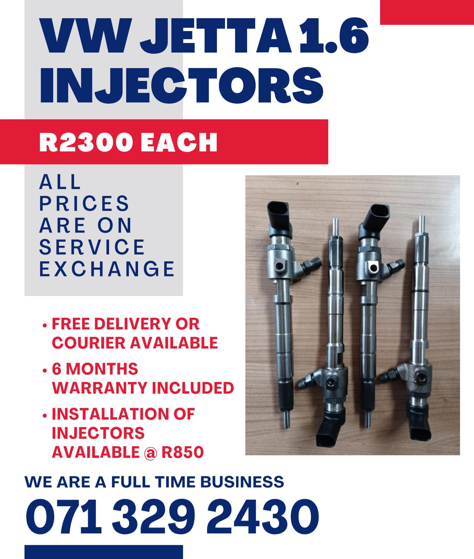 VW JETTA 1.6 INJECTORS FOR SALE WITH WARRANTY INCLUDED - Private Seller VW JETTA 1.6 INJECTORS FOR SALE WITH WARRANTY INCLUDED - Private Seller