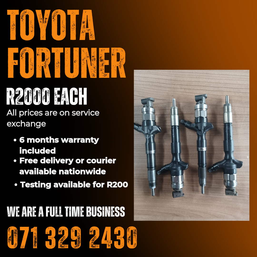 TOYOTA FORTUNER DIESEL INJECTORS FOR SALE WITH WARRANTY - Private Seller TOYOTA FORTUNER DIESEL INJECTORS FOR SALE WITH WARRANTY - Private Seller