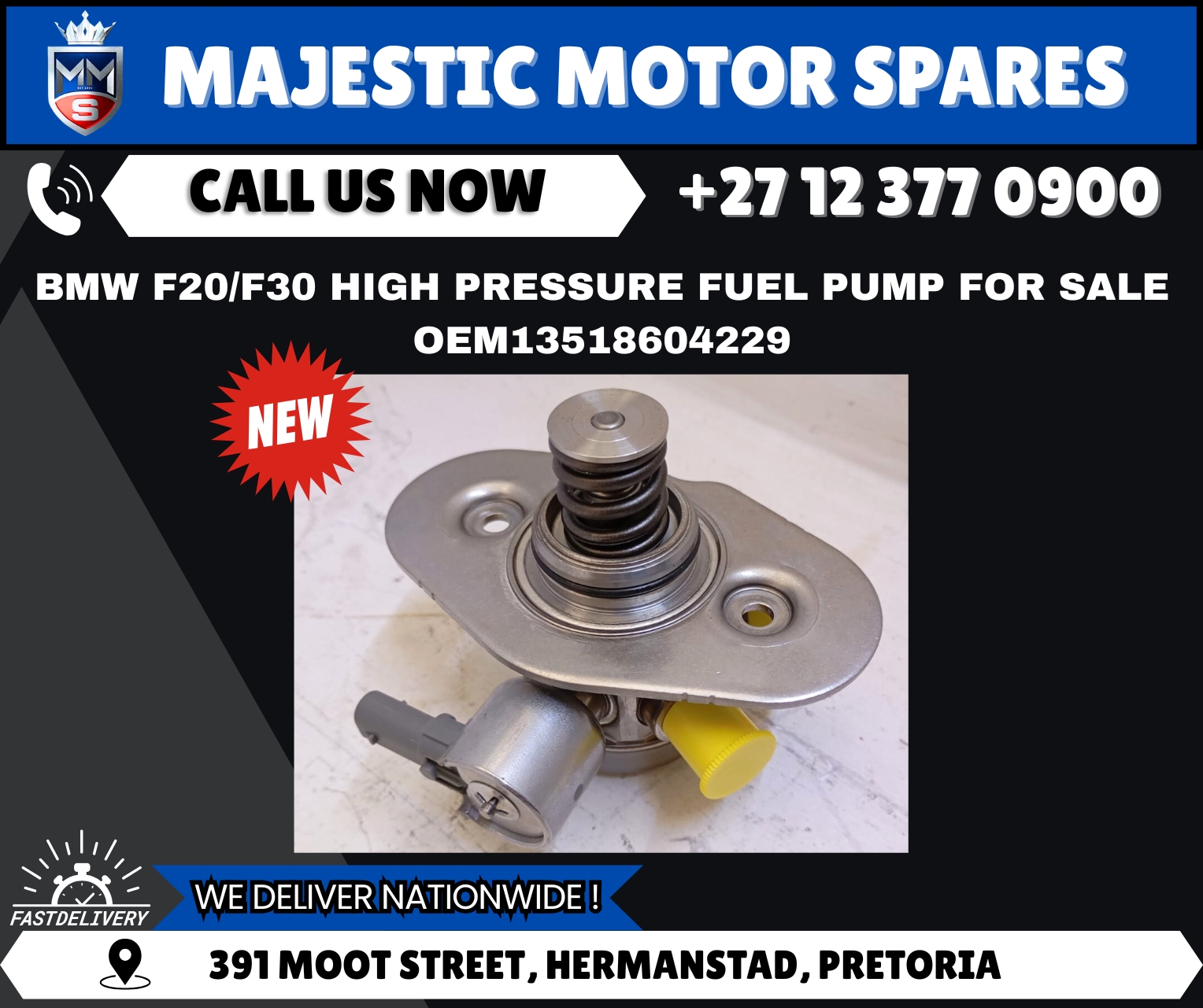 Brand New BMW F20/F30 120i/320i High Pressure Fuel Pump for Sale
