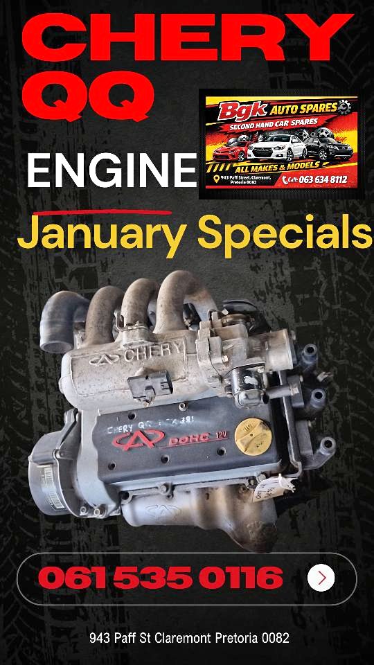 Used Chery QQ 3 cylinder 800cc engine for sale Complete for sale