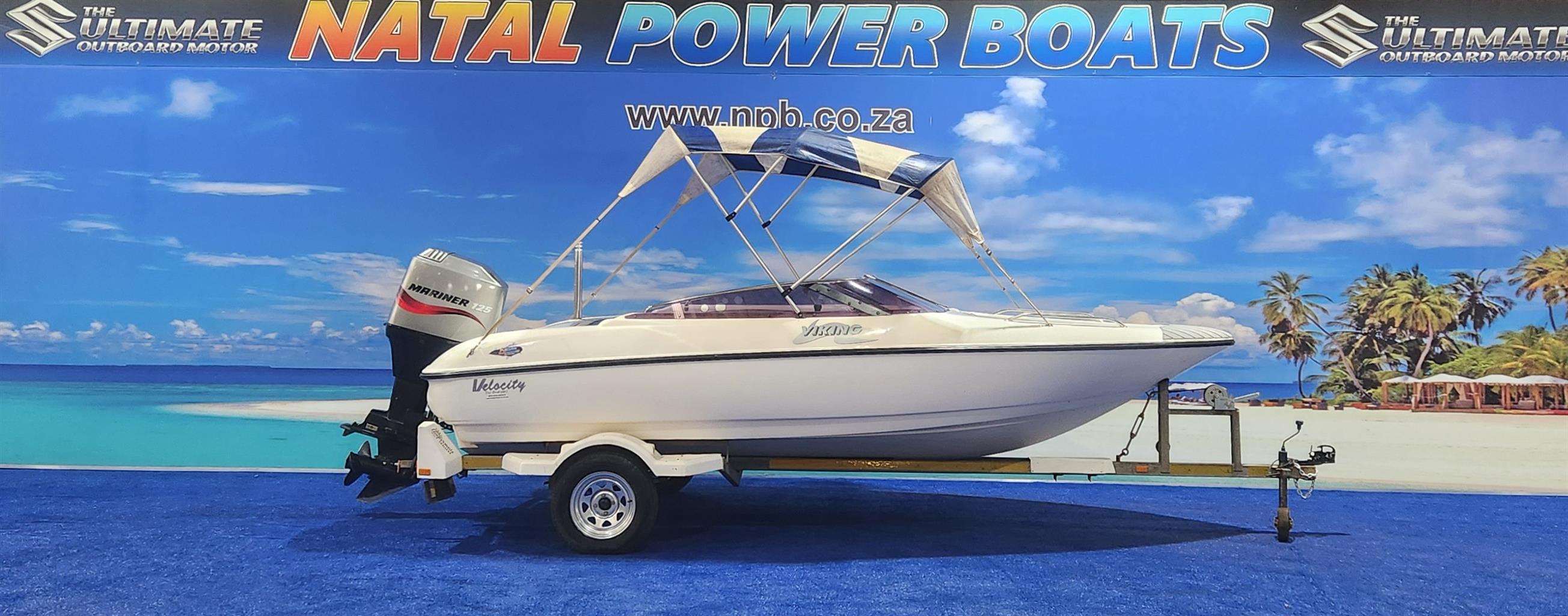 VIKING VELOCITY 16 FT ON TRAILER 125 HP MARINER TRIM AND TILT