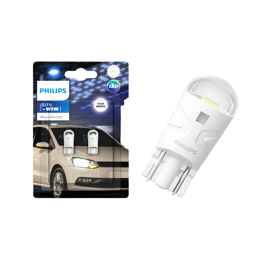 Philips Ultinon Pro3100 T10 W5W Cool White LED Bulbs