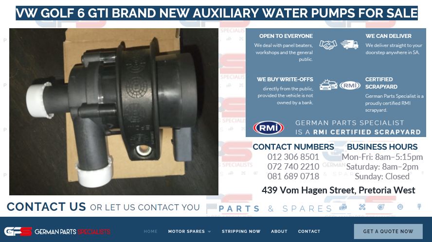 VW GOLF 6 GTI BRAND NEW AUXILIARY WATER PUMPS FOR SALE - Private Seller