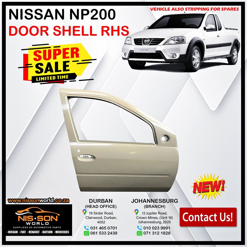 NISSAN NP200 DOOR SHELL RHS - Private Seller NISSAN NP200 DOOR SHELL RHS - Private Seller