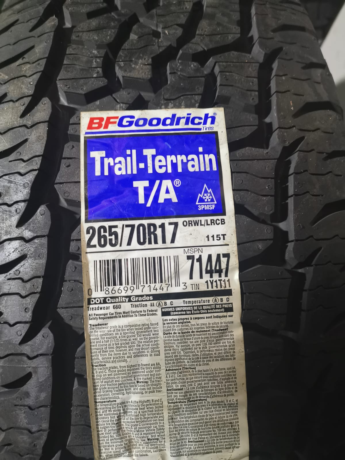 265/70/17 BF GoodRich Trail-Terrain A/T brand new for - Private Seller 265/70/17 BF GoodRich Trail-Terrain A/T brand new for - Private Seller