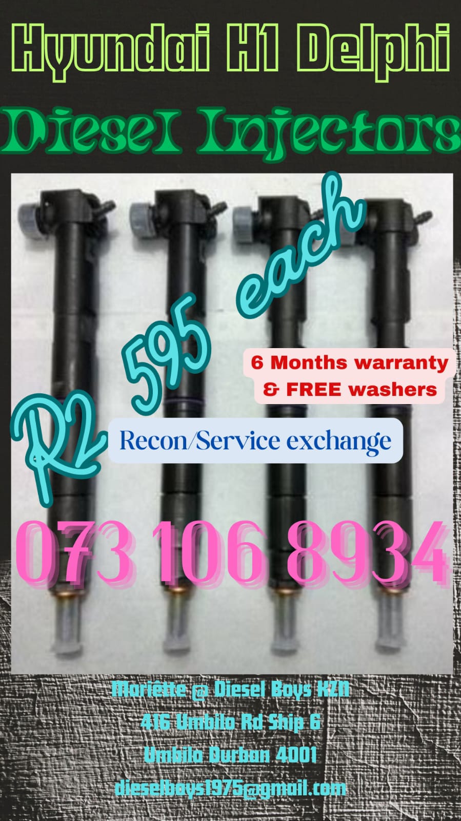 Hyundai H1 Delphi DIESEL INJECTORS - Private Seller