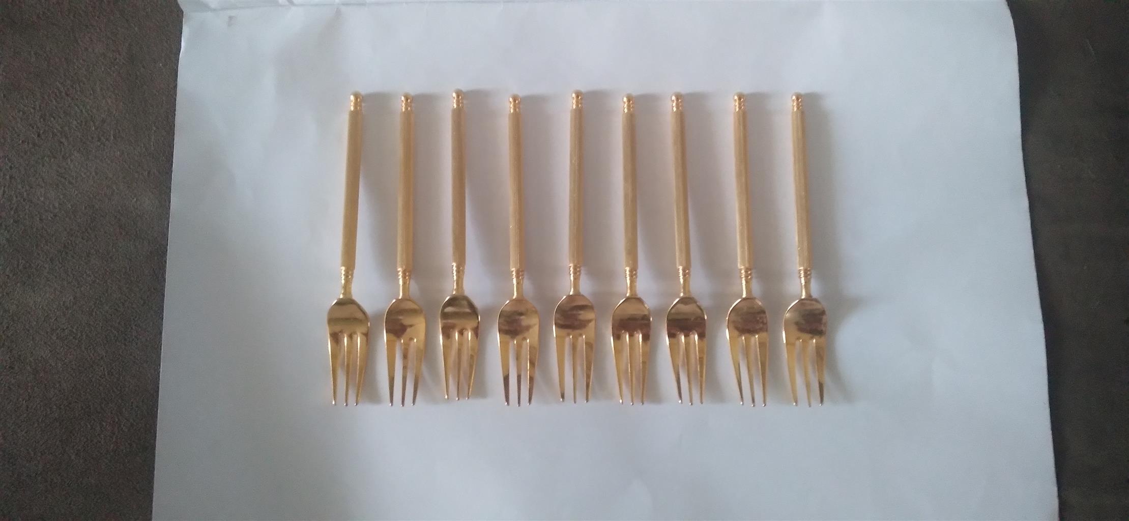 24 ct gold plated desert forks 24 ct gold plated desert forks