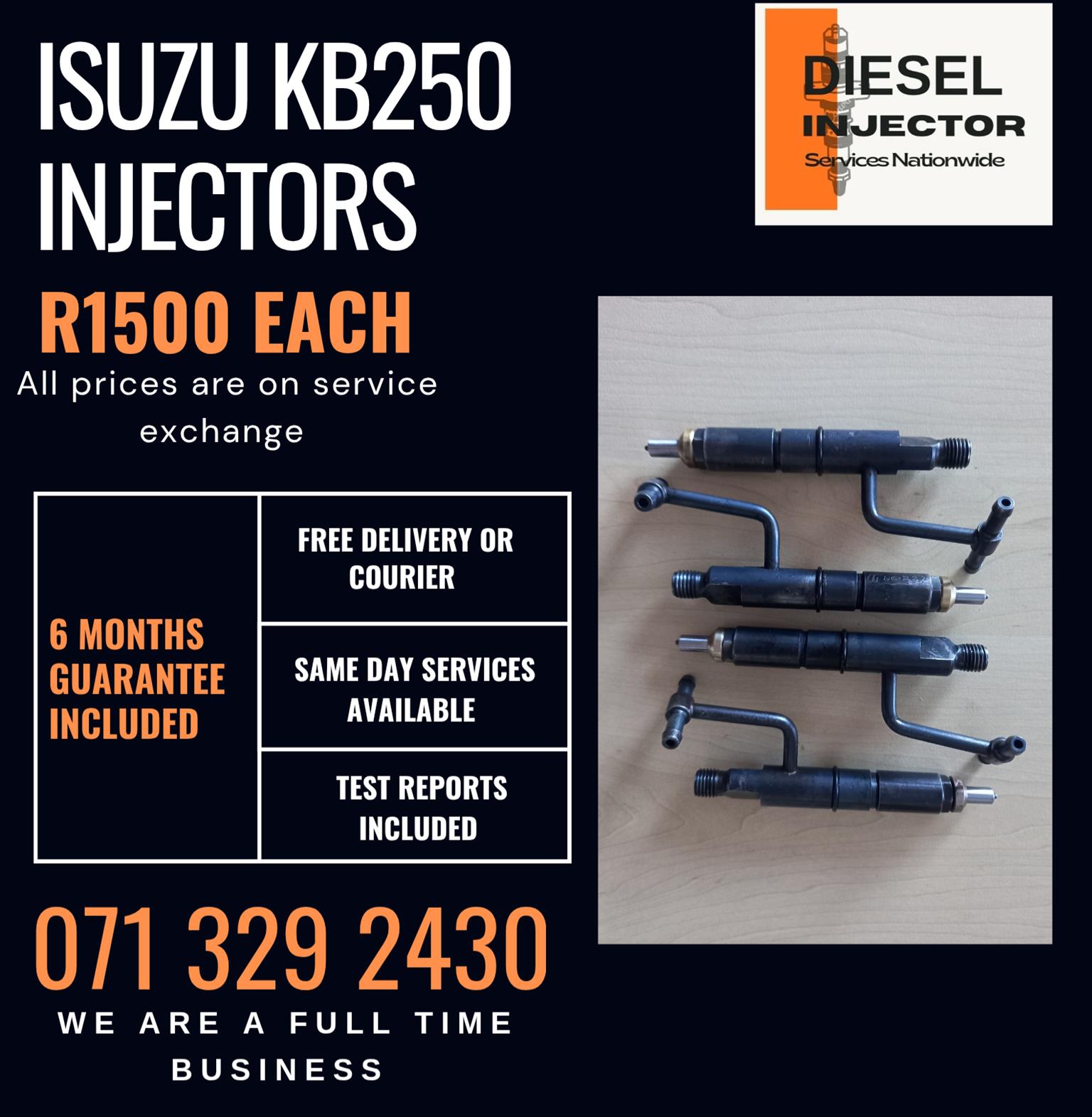 ISUZU KB250 DIESEL INJECTORS FOR SALE WITH WARRANTY - Private Seller ISUZU KB250 DIESEL INJECTORS FOR SALE WITH WARRANTY - Private Seller