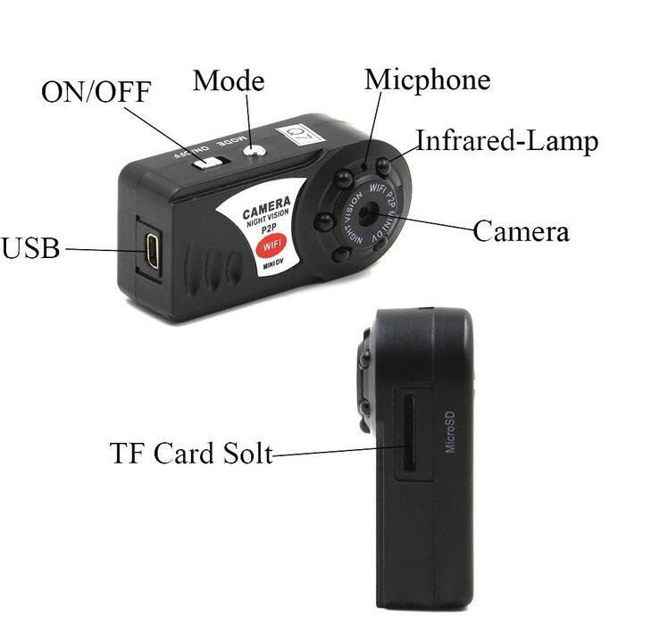 WiFi Mini Hidden Spy Camera, Portable NVR WiFi Q7 P2P Miniature Spy DVR Camera.