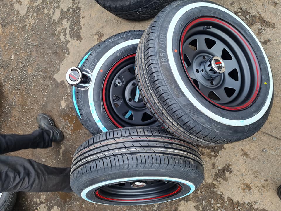 Toyota Avanza Brand new rims +tyres  185/70/14 white wall - Private Seller