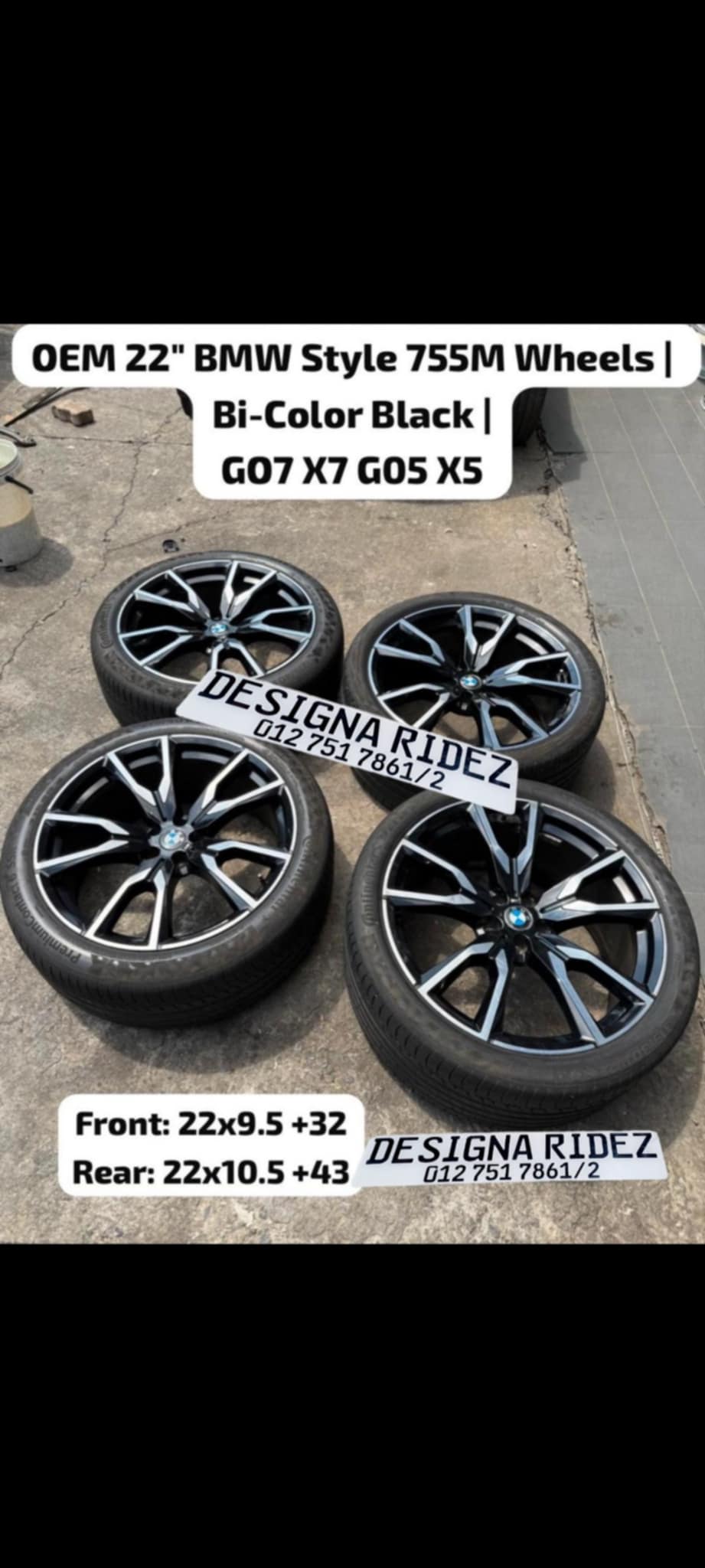 OEM 22"BMW STYLE 755M WHEELS BI-COLOR BLACK - Private Seller OEM 22"BMW STYLE 755M WHEELS BI-COLOR BLACK - Private Seller