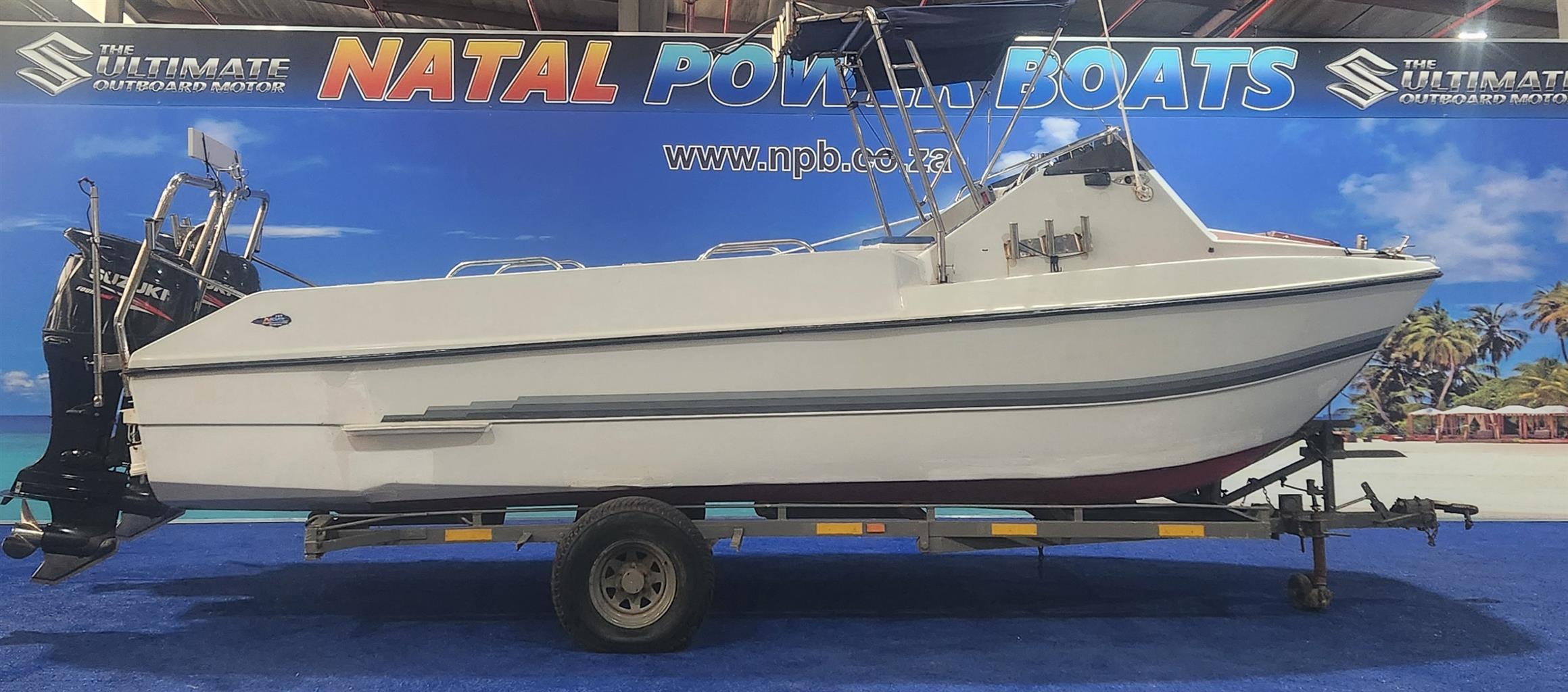 TOMCAT 22 FT ON TRAILER 2 X 140 SUZUKI 4 STROKES 1400 HOURS