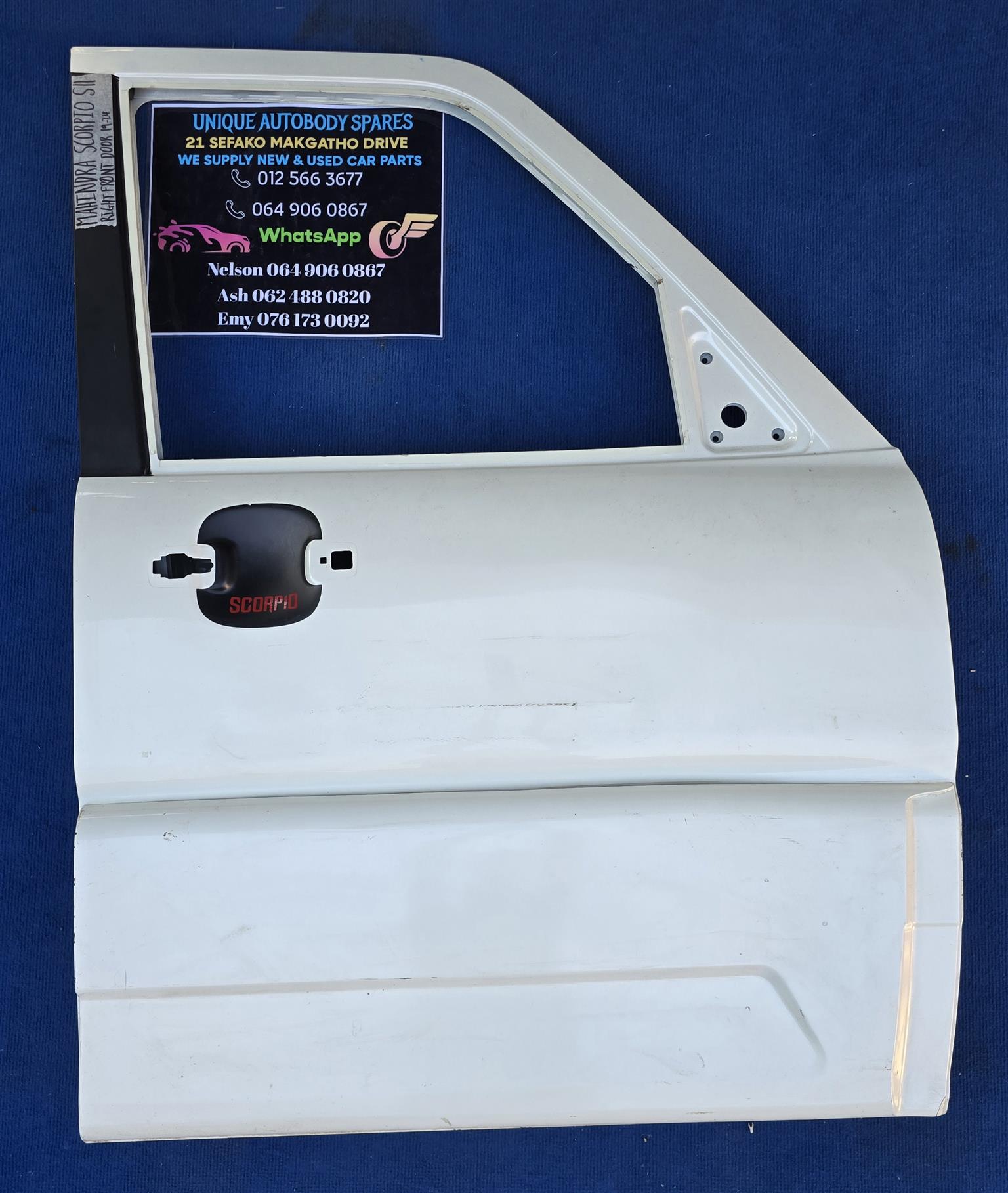 Mahindra Scorpio S11 2019 – 2024 Right Front Door With Door Trim (Original) Mahindra Scorpio S11 2019 – 2024 Right Front Door With Door Trim (Original)