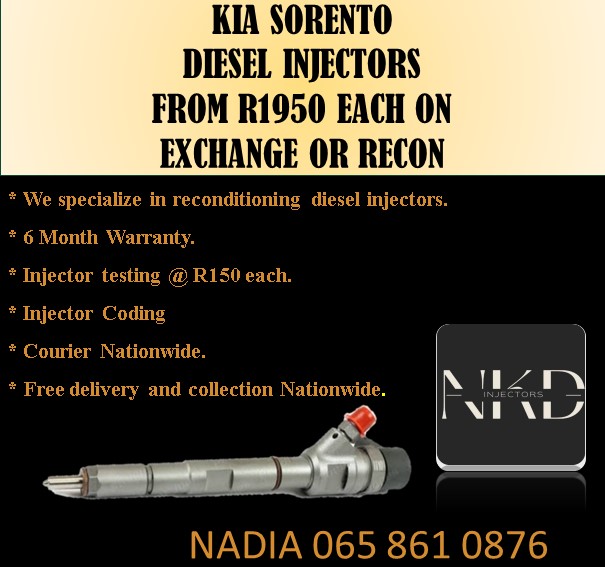 KIA SORENTO DIESEL INJECTORS FOR SALE WITH WARRANTY - Private Seller KIA SORENTO DIESEL INJECTORS FOR SALE WITH WARRANTY - Private Seller