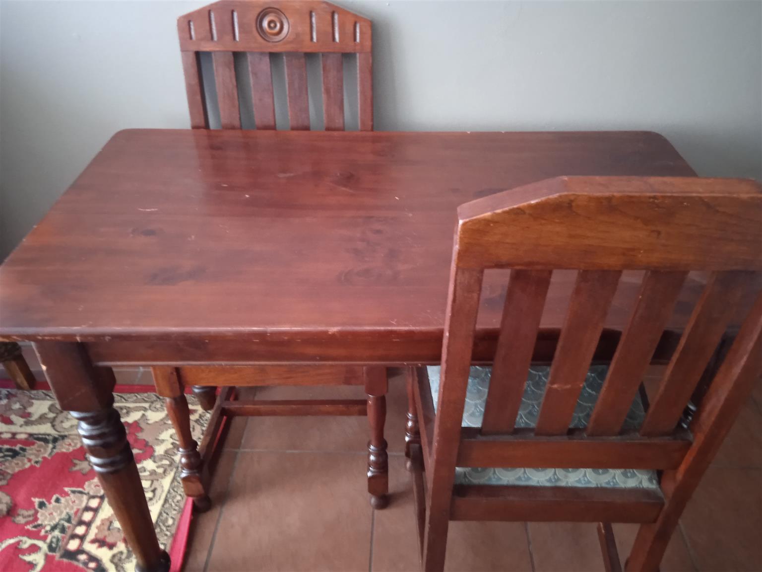 marble table and 4 chairs