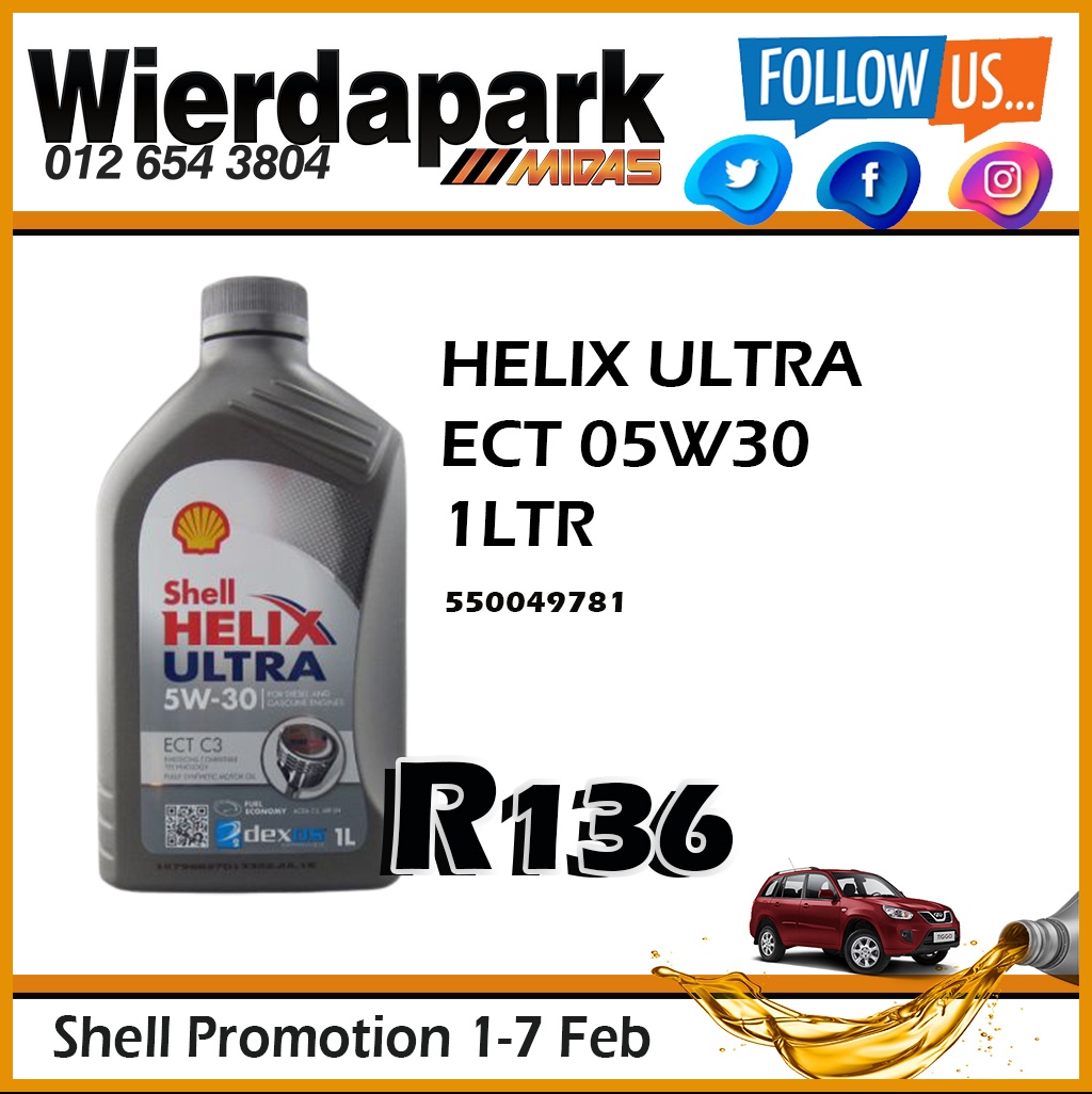 Shell Helix Ultra 1 Liter ONLY R136!