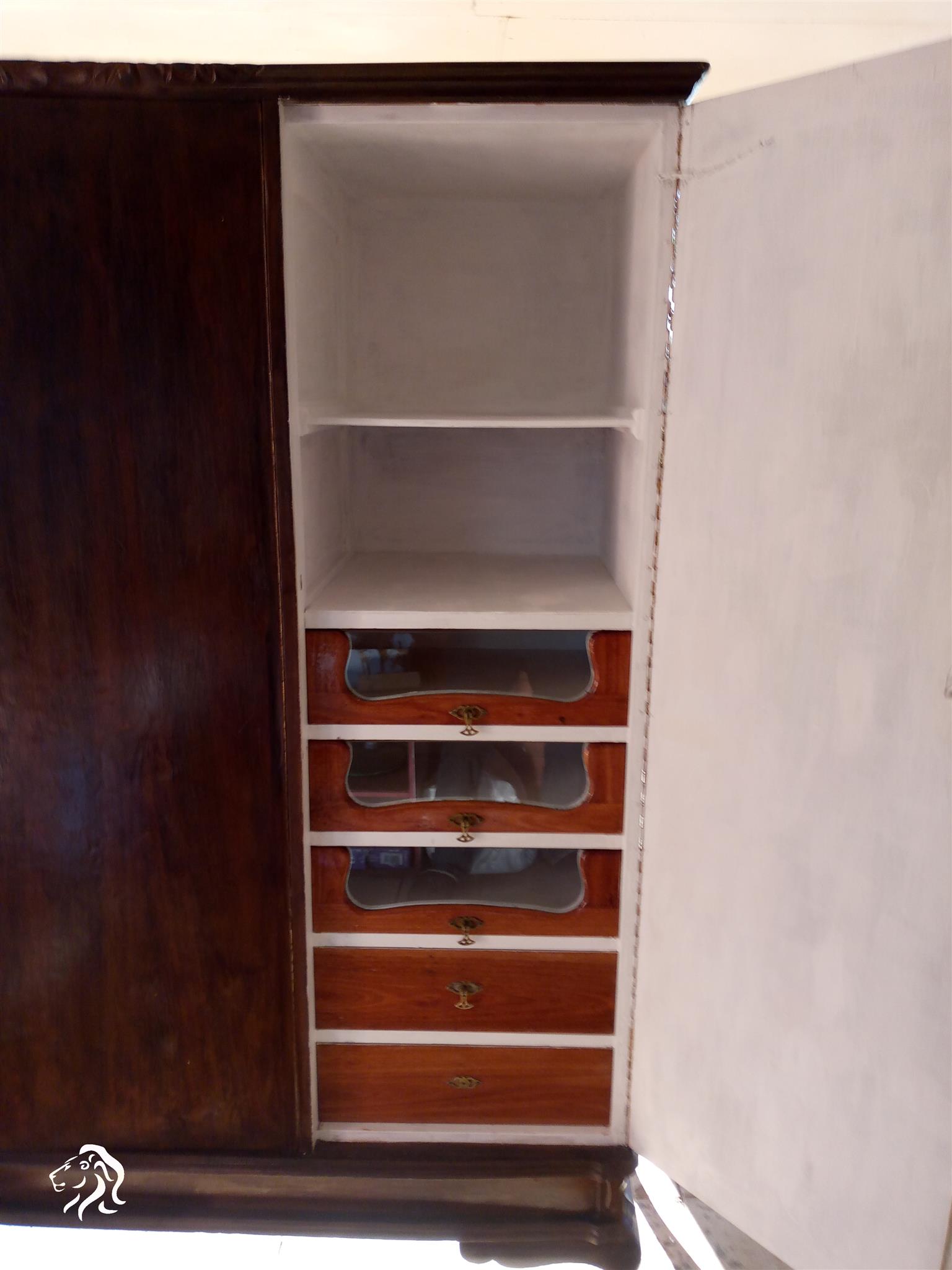 Antique Queens Anne Triple Door Wardrobe for sale - BARGAIN PRICE for sale.