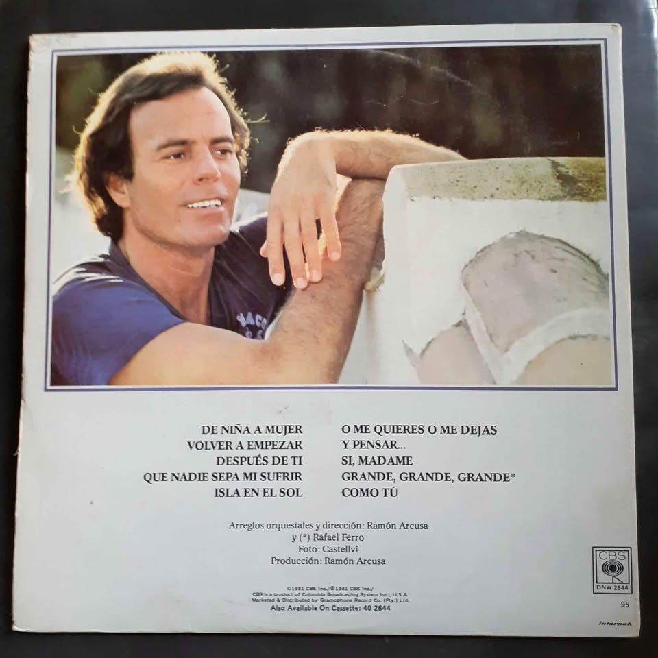 Julio Iglesias - De Nina A Mujer LP Record