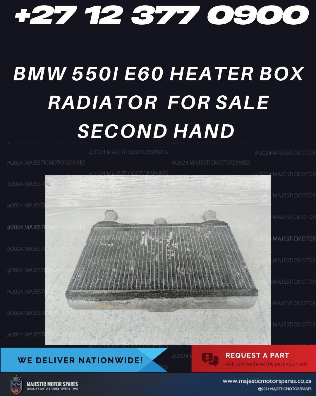 BMW 550i E60 Heater Box Radiator Quality Used BMW Replacement Part - Private Seller