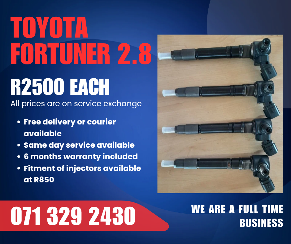 TOYOTA FORTUNER 2.8 INJECTORS FOR SALE WITH WARRANTY - Private Seller TOYOTA FORTUNER 2.8 INJECTORS FOR SALE WITH WARRANTY - Private Seller